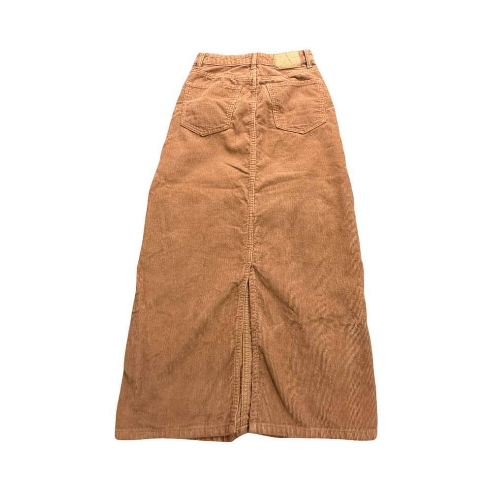 Cotton On Maxi Skirt Womens 2 Brown Corduroy High Waist Long Workwear - Picture 2 of 12